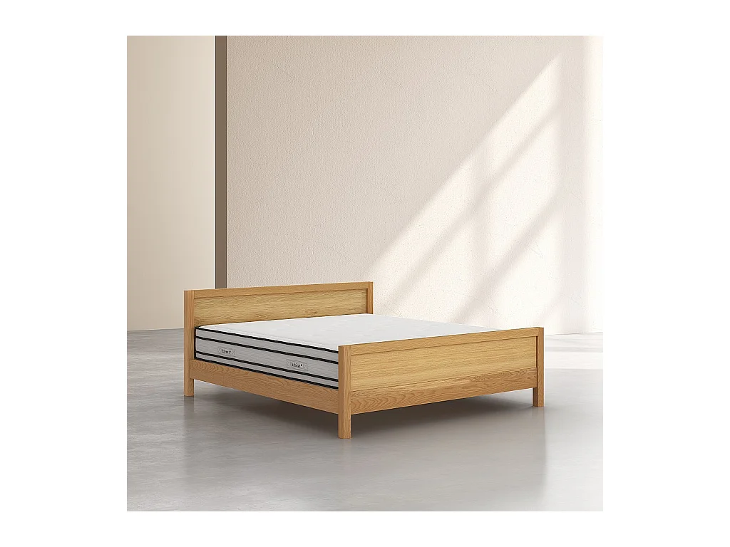 Habitat - Lit 180 x 200 cm en chêne massif - Naturel - Hanita