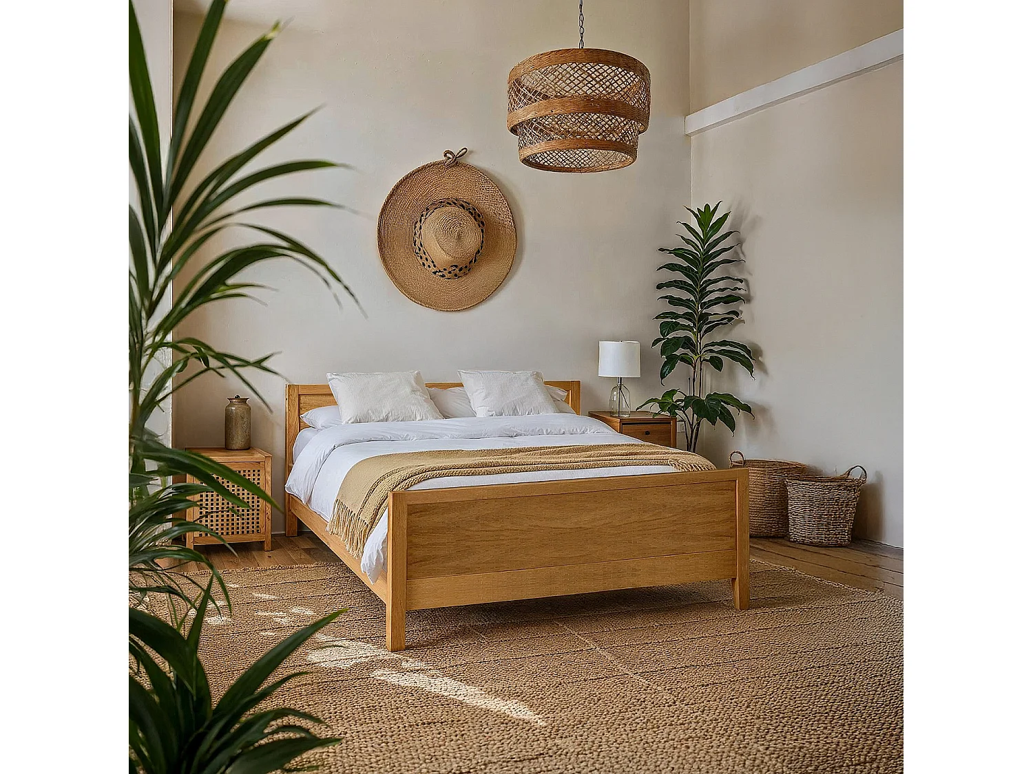 Habitat - Lit 180 x 200 cm en chêne massif - Naturel - Design by Bethan Gray - Hanita