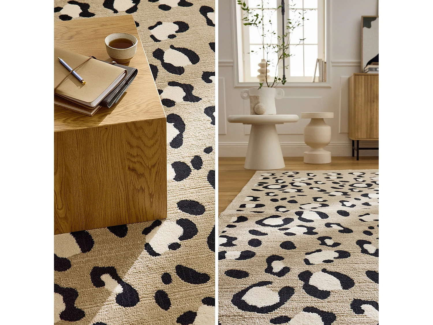 Tapis intérieur motif léopard beige 200 x 290 cm - Jack