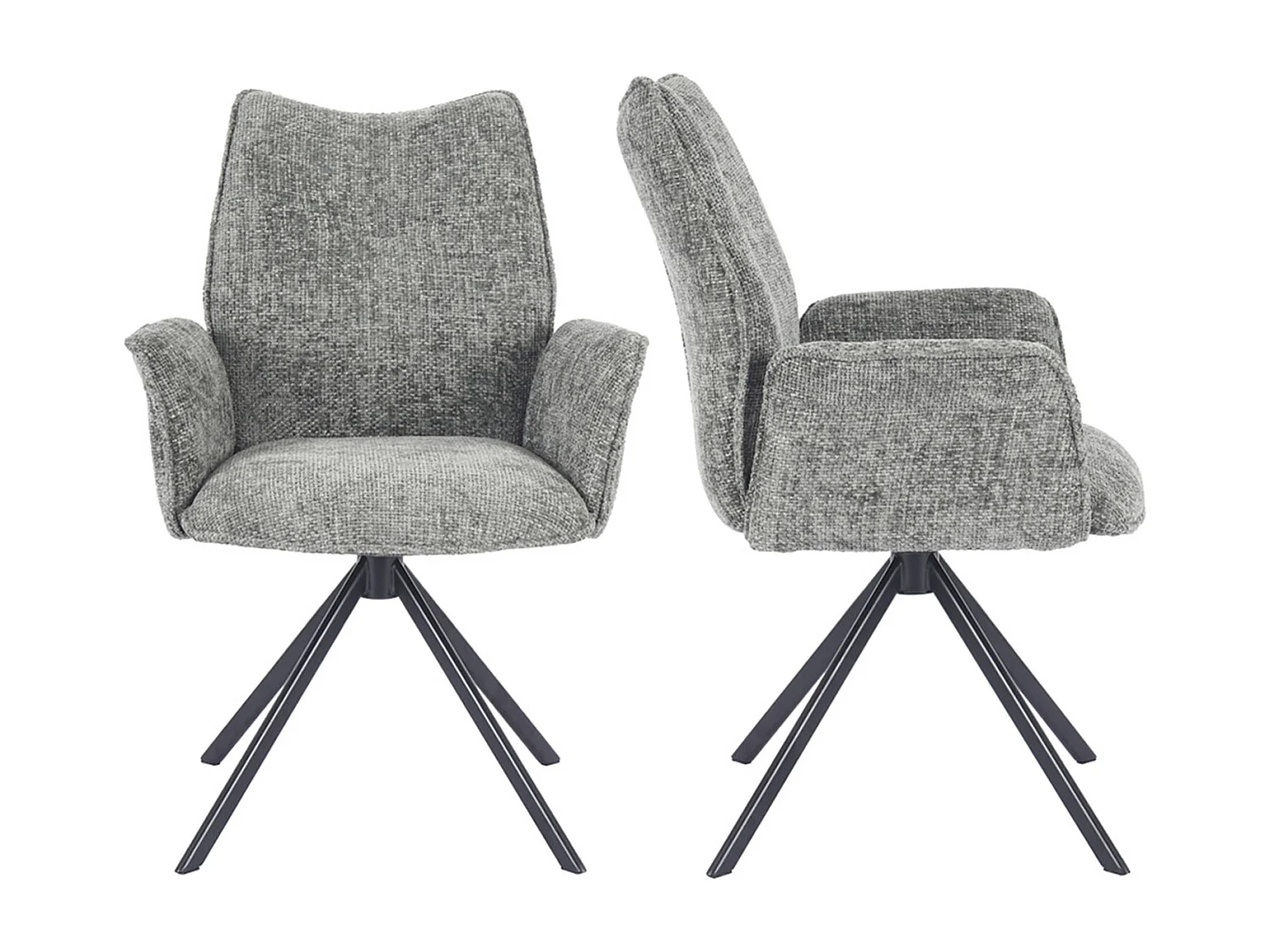 Pack de 2 sillas de comedor u oficina de 93x63x62 cm giratorias de tela en musgo Andrea