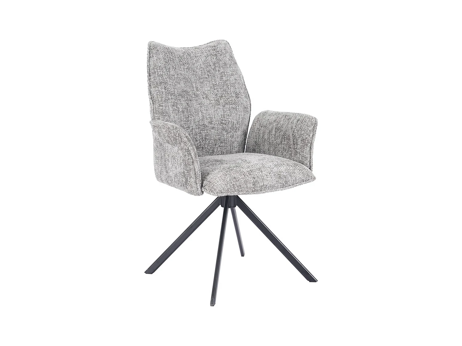 Pack de 2 sillas de comedor u oficina de 93x63x62 cm giratorias de tela en gris Andrea