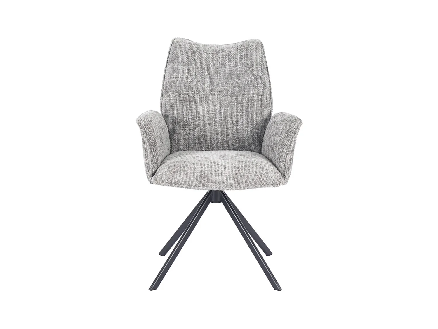 Pack de 2 sillas de comedor u oficina de 93x63x62 cm giratorias de tela en gris Andrea