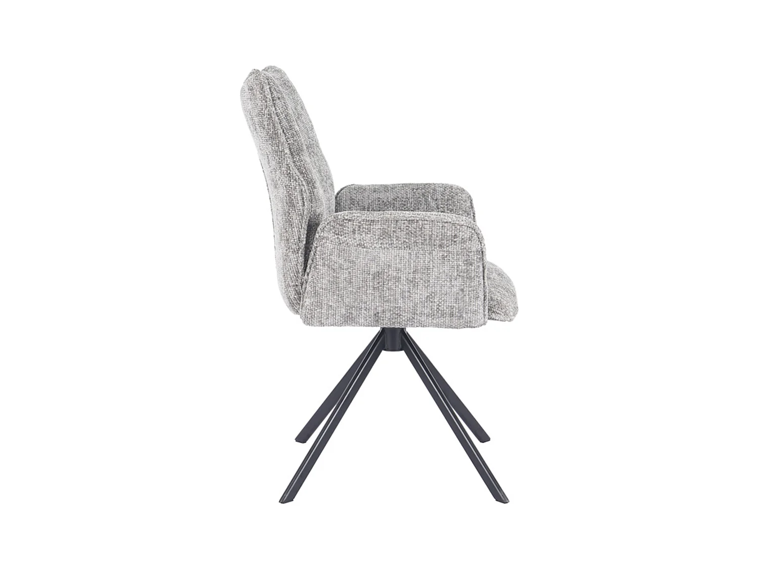 Pack de 2 sillas de comedor u oficina de 93x63x62 cm giratorias de tela en gris Andrea