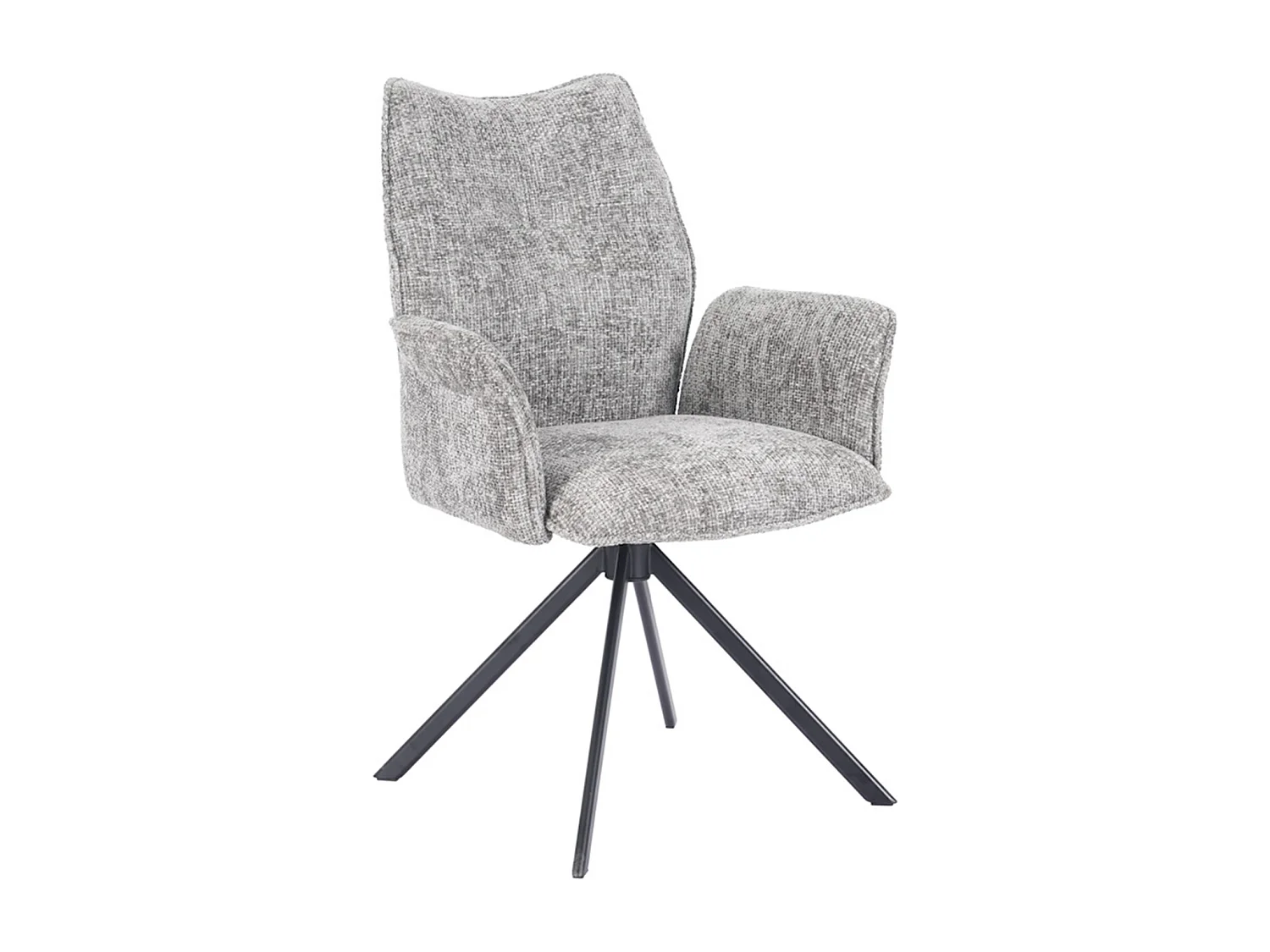 Pack de 2 sillas de comedor u oficina de 93x63x62 cm giratorias de tela en gris Andrea