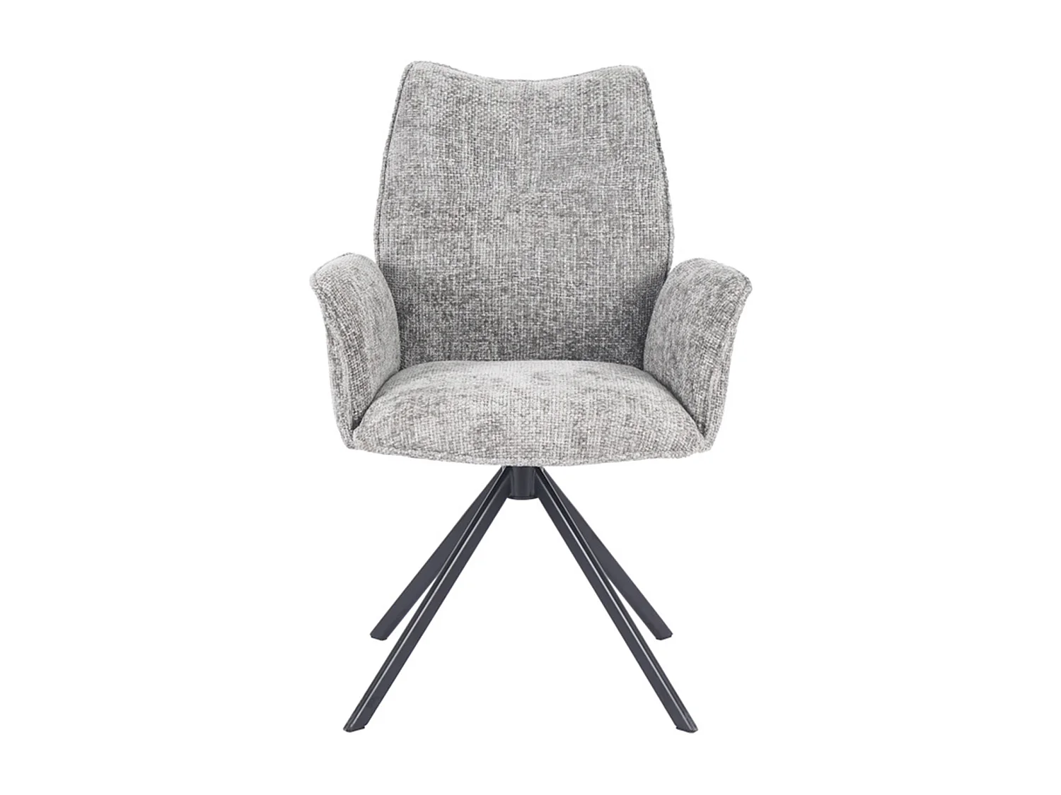 Pack de 2 sillas de comedor u oficina de 93x63x62 cm giratorias de tela en gris Andrea