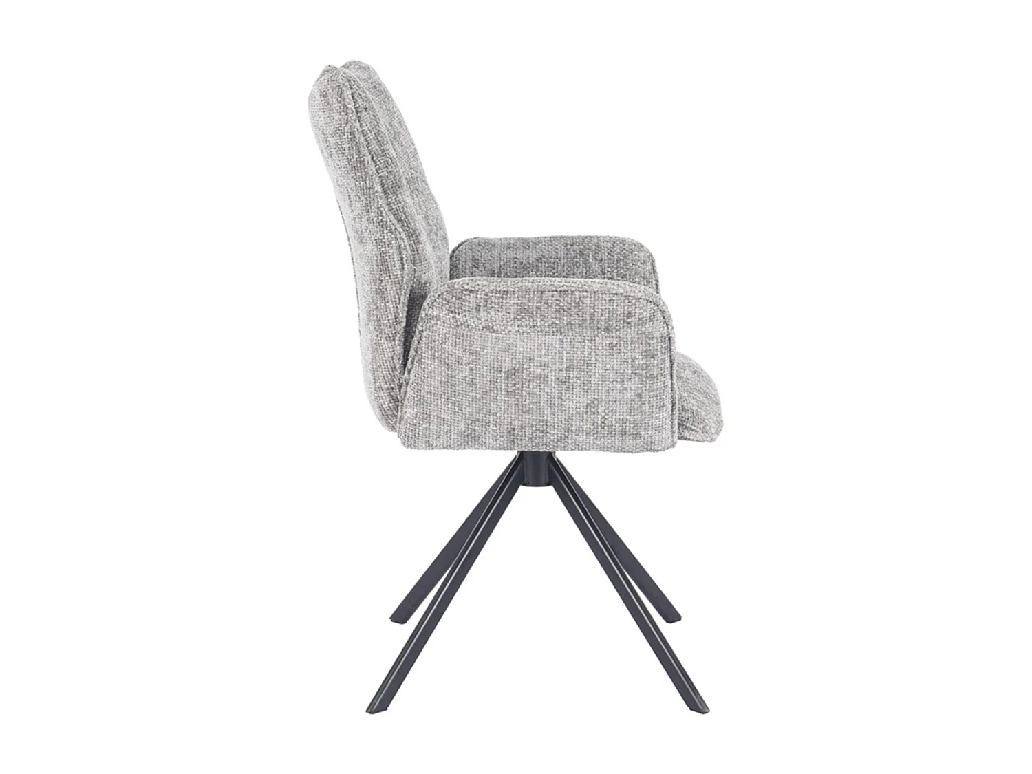 Pack de 2 sillas de comedor u oficina de 93x63x62 cm giratorias de tela en gris Andrea