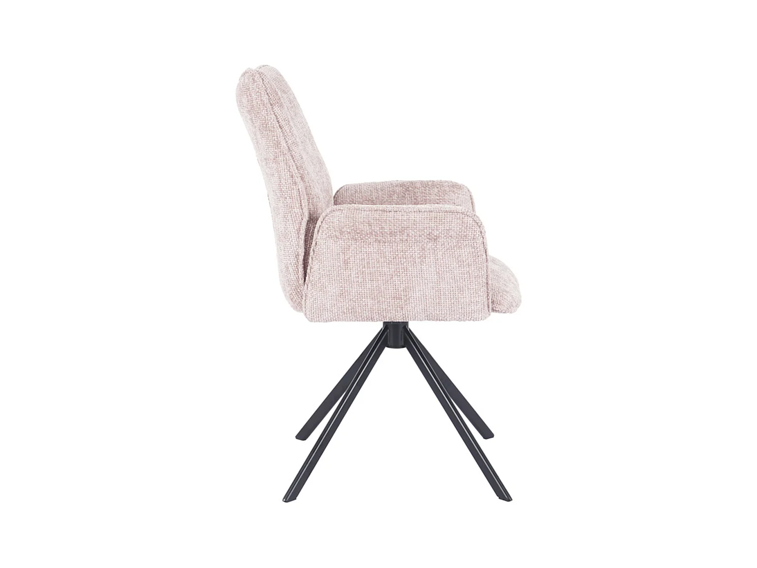 Pack de 2 sillas de comedor u oficina de 93x63x62 cm giratorias de tela en rosa Andrea