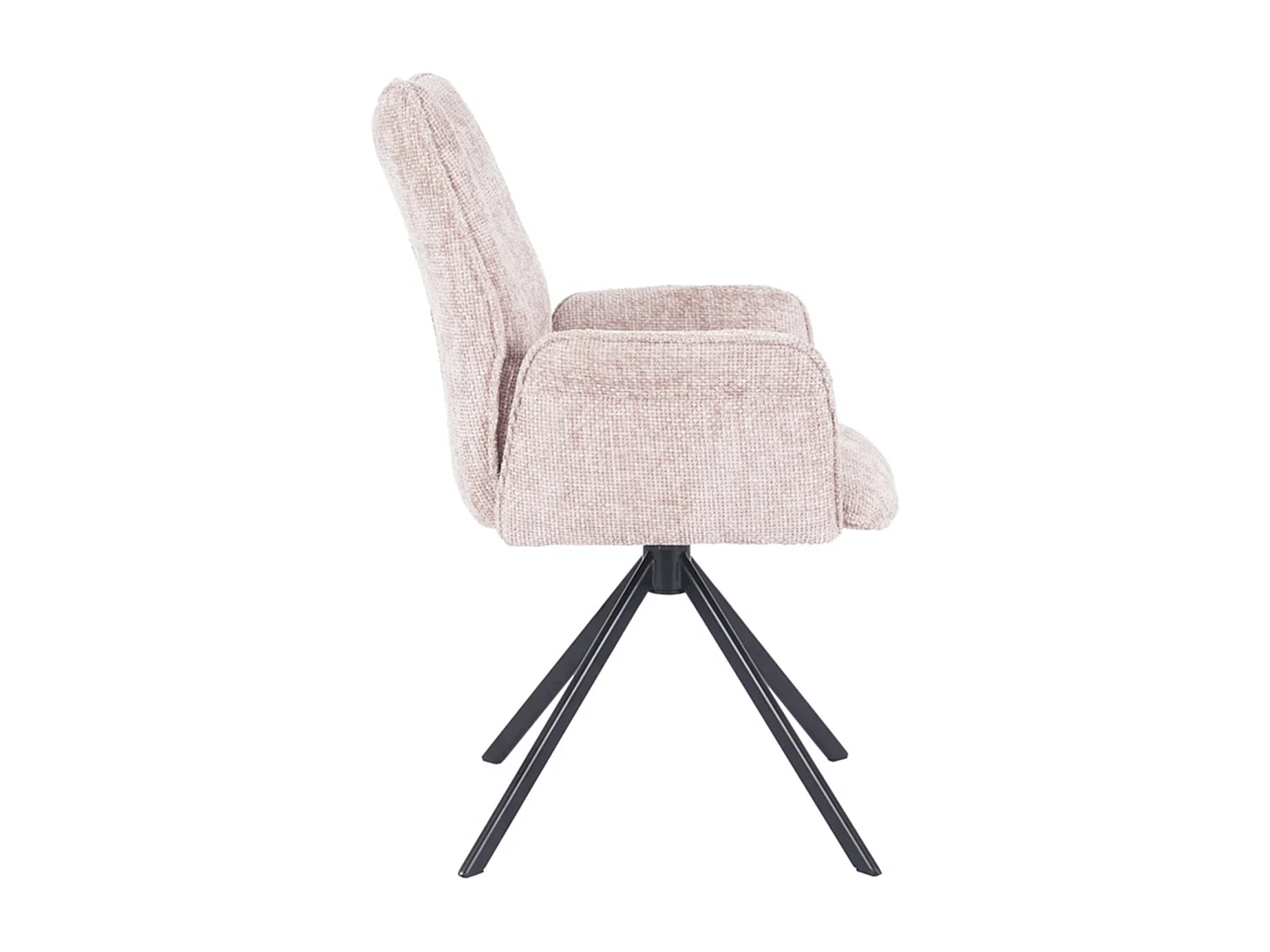 Pack de 2 sillas de comedor u oficina de 93x63x62 cm giratorias de tela en rosa Andrea