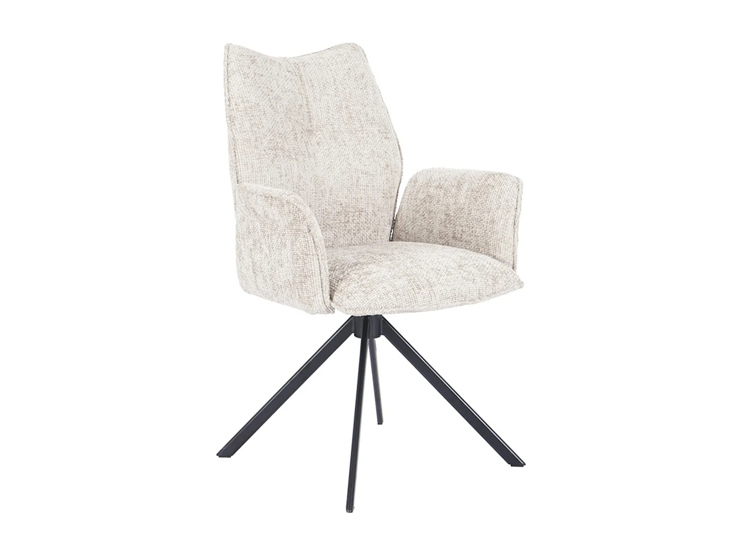 Pack de 2 sillas de comedor u oficina de 93x63x62 cm giratorias de tela en beige Andrea