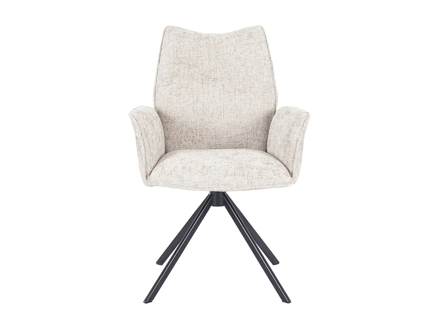 Pack de 2 sillas de comedor u oficina de 93x63x62 cm giratorias de tela en beige Andrea