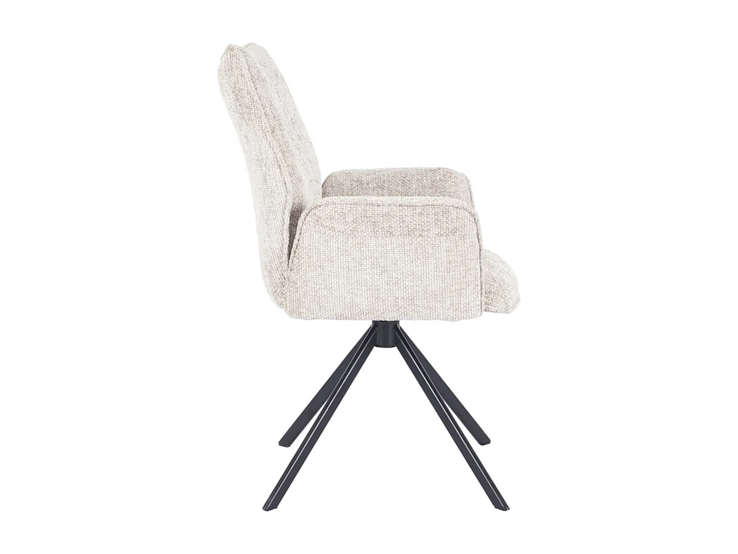 Pack de 2 sillas de comedor u oficina de 93x63x62 cm giratorias de tela en beige Andrea