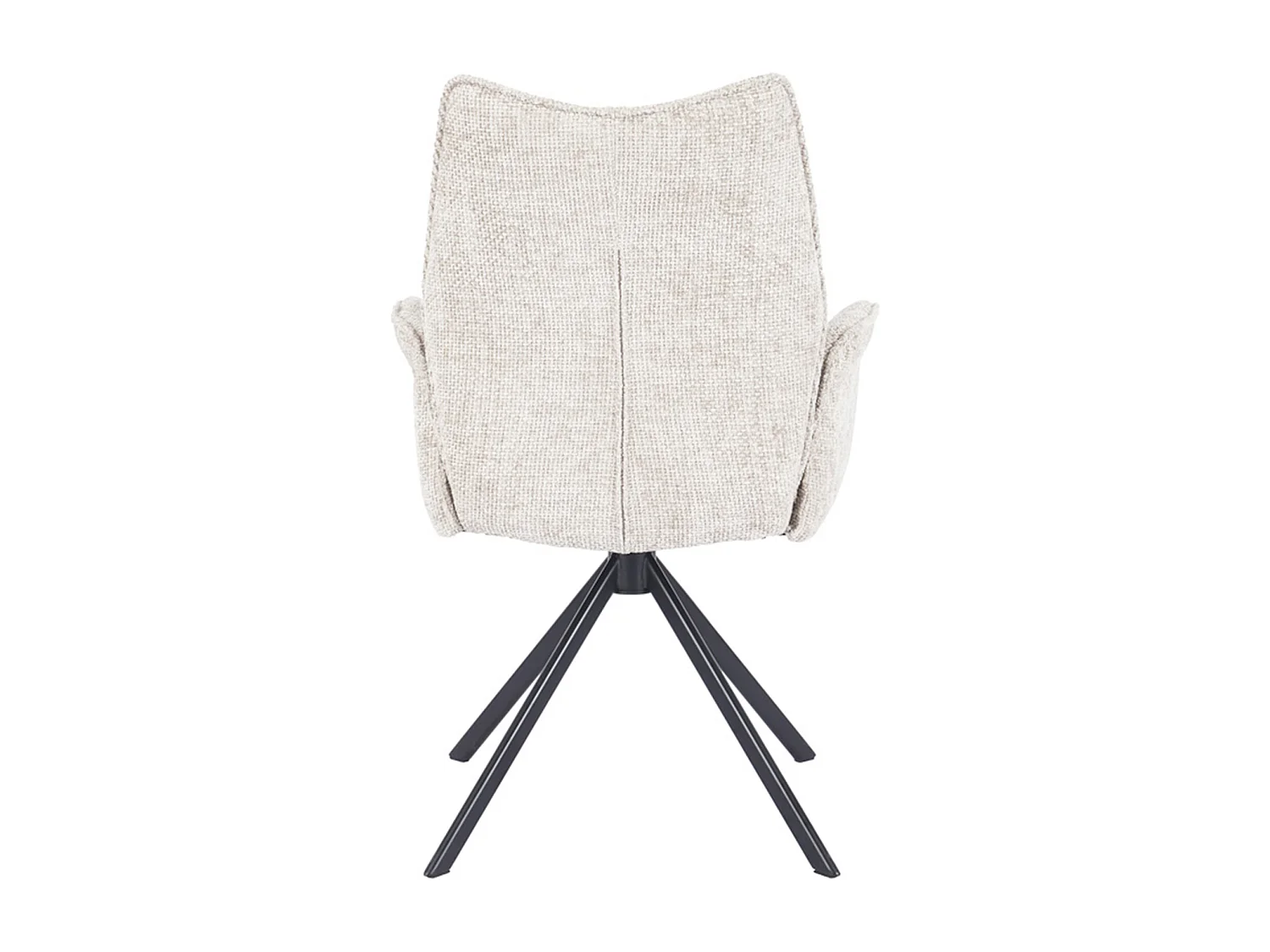 Pack de 2 sillas de comedor u oficina de 93x63x62 cm giratorias de tela en beige Andrea