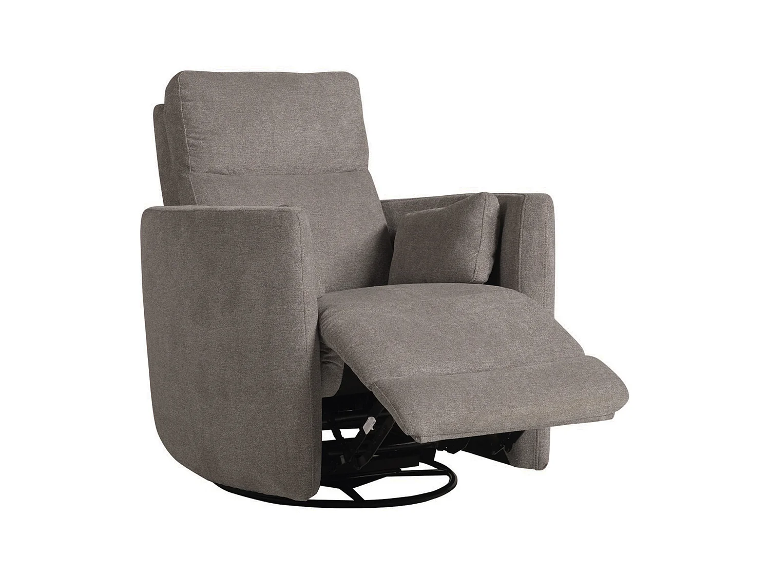 Sillón relax de 102x91x97 cm con sistema de apertura con palanca de tela en marrón May