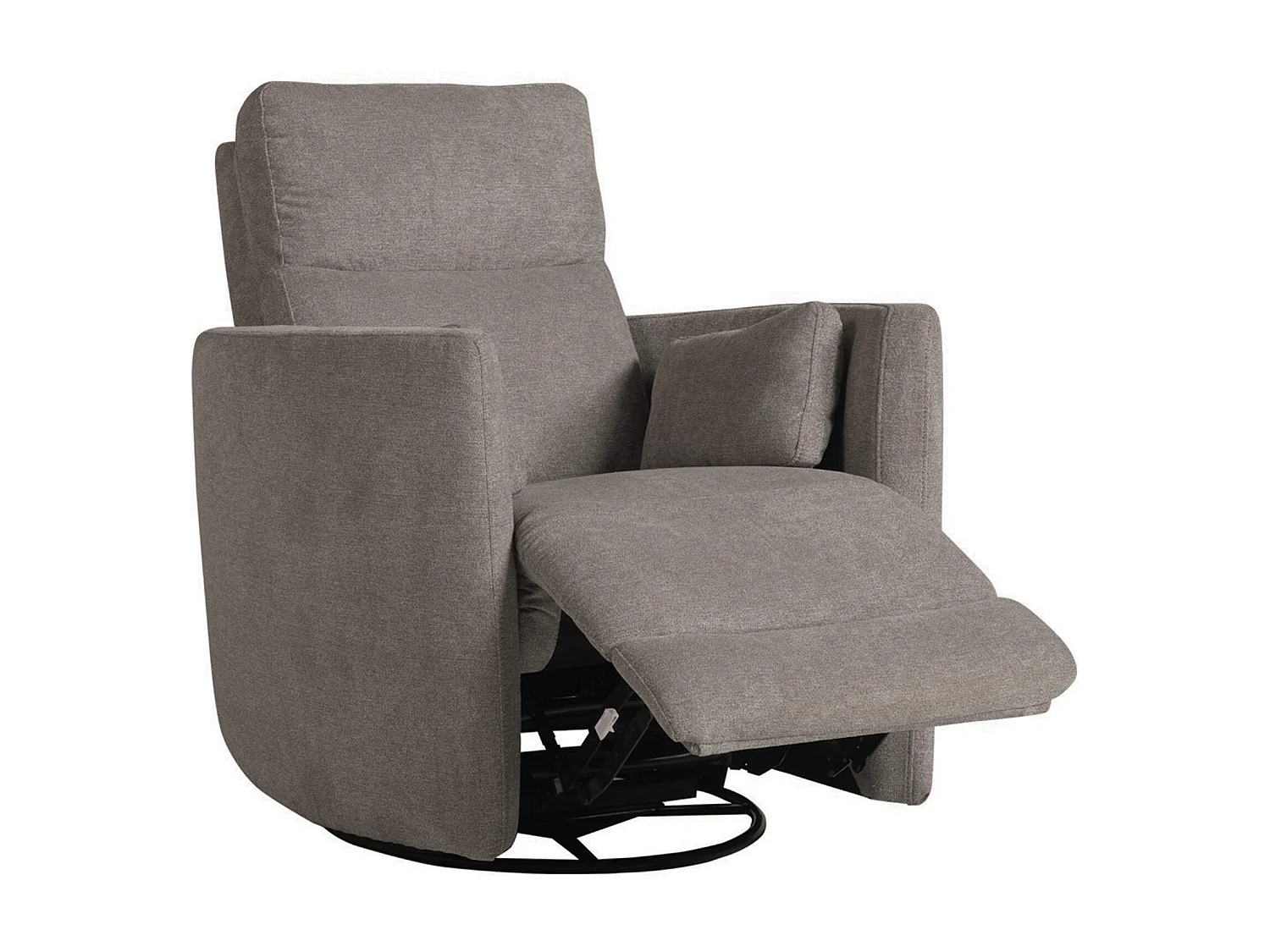 Sillón relax de 102x91x97 cm con sistema de apertura con palanca de tela en marrón May