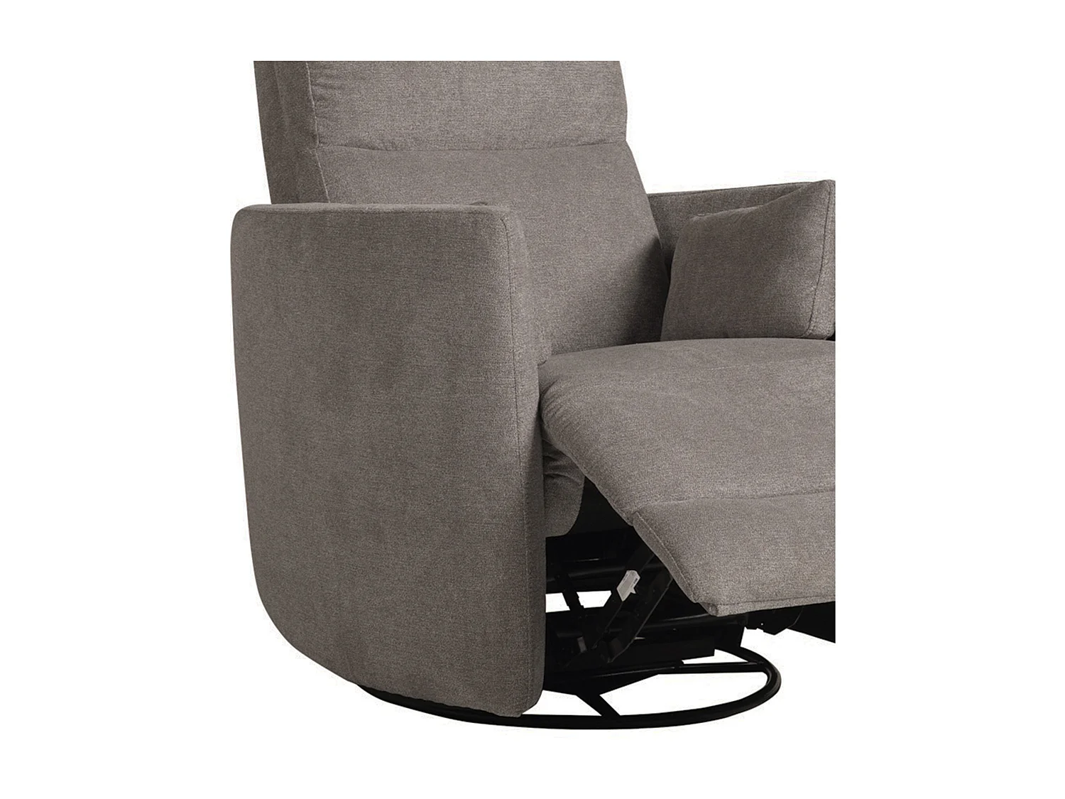 Sillón relax de 102x91x97 cm con sistema de apertura con palanca de tela en marrón May