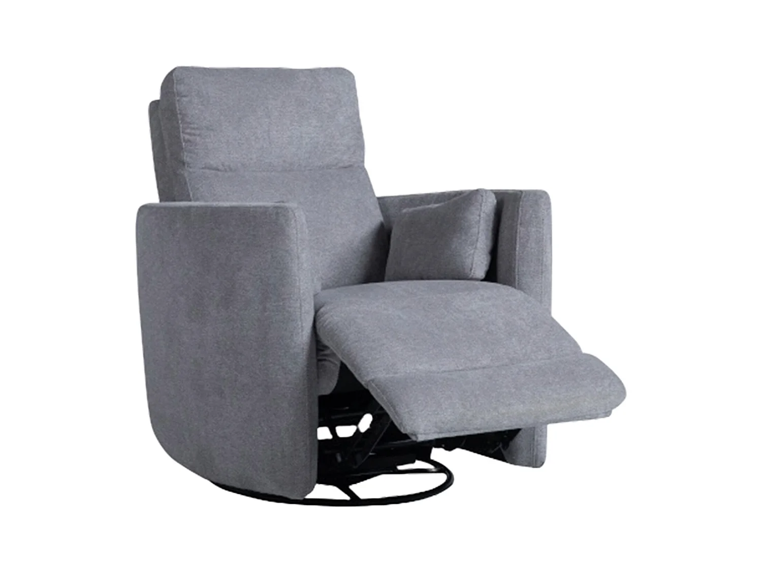 Sillón relax de 102x91x97 cm con sistema de apertura con palanca de tela en gris May