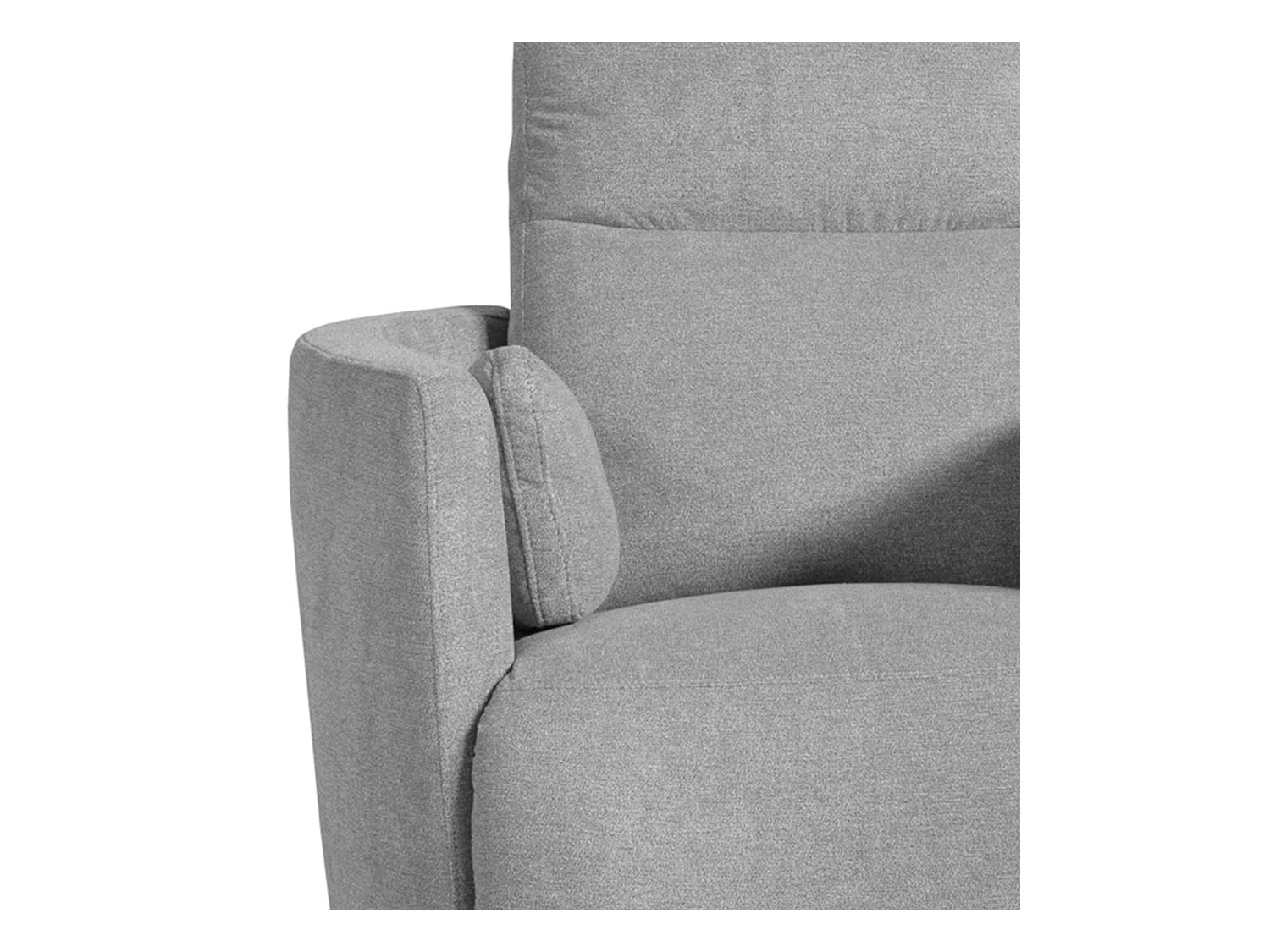 Sillón relax de 102x91x97 cm con sistema de apertura con palanca de tela en gris May