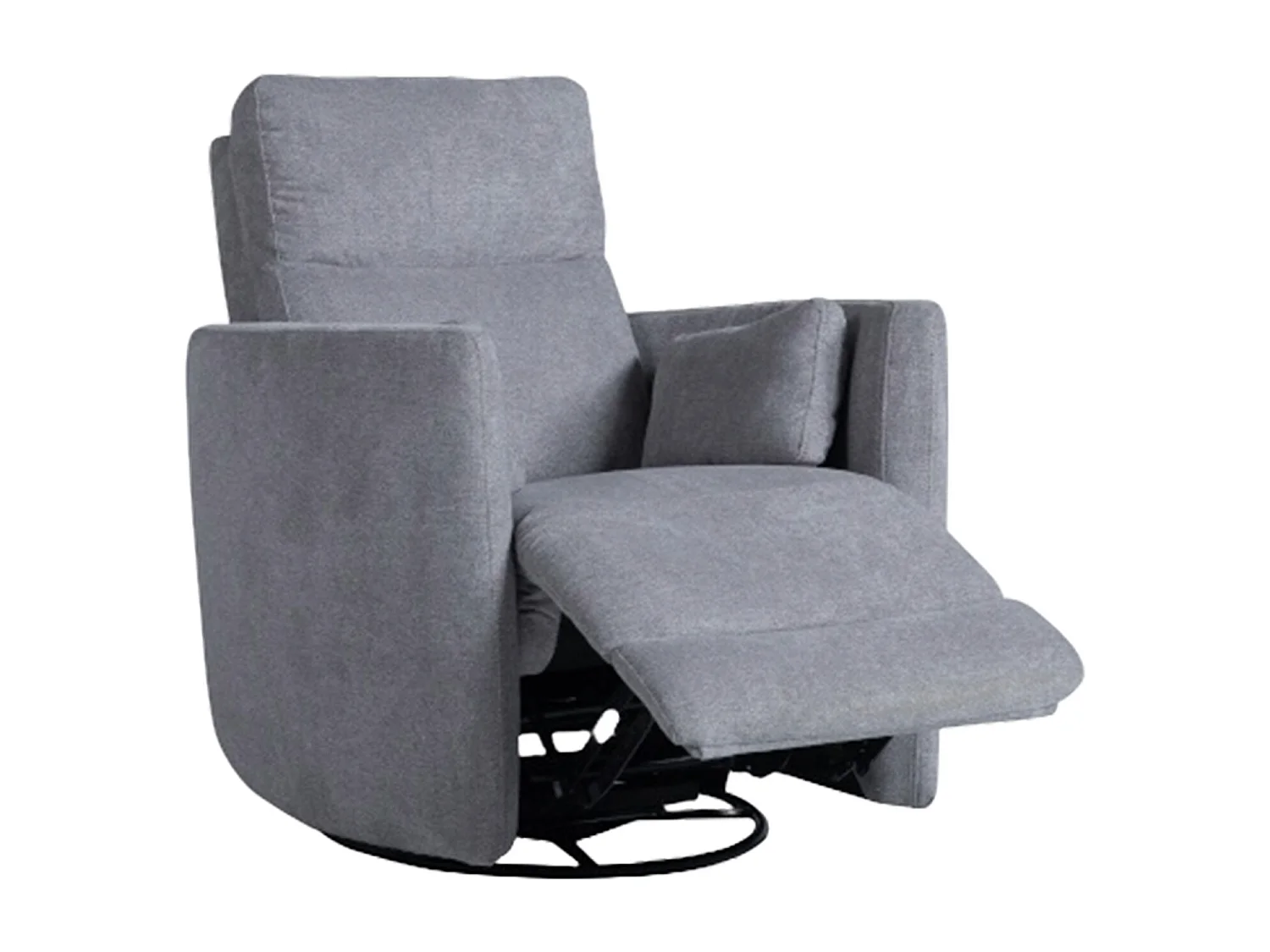 Sillón relax de 102x91x97 cm con sistema de apertura con palanca de tela en gris May