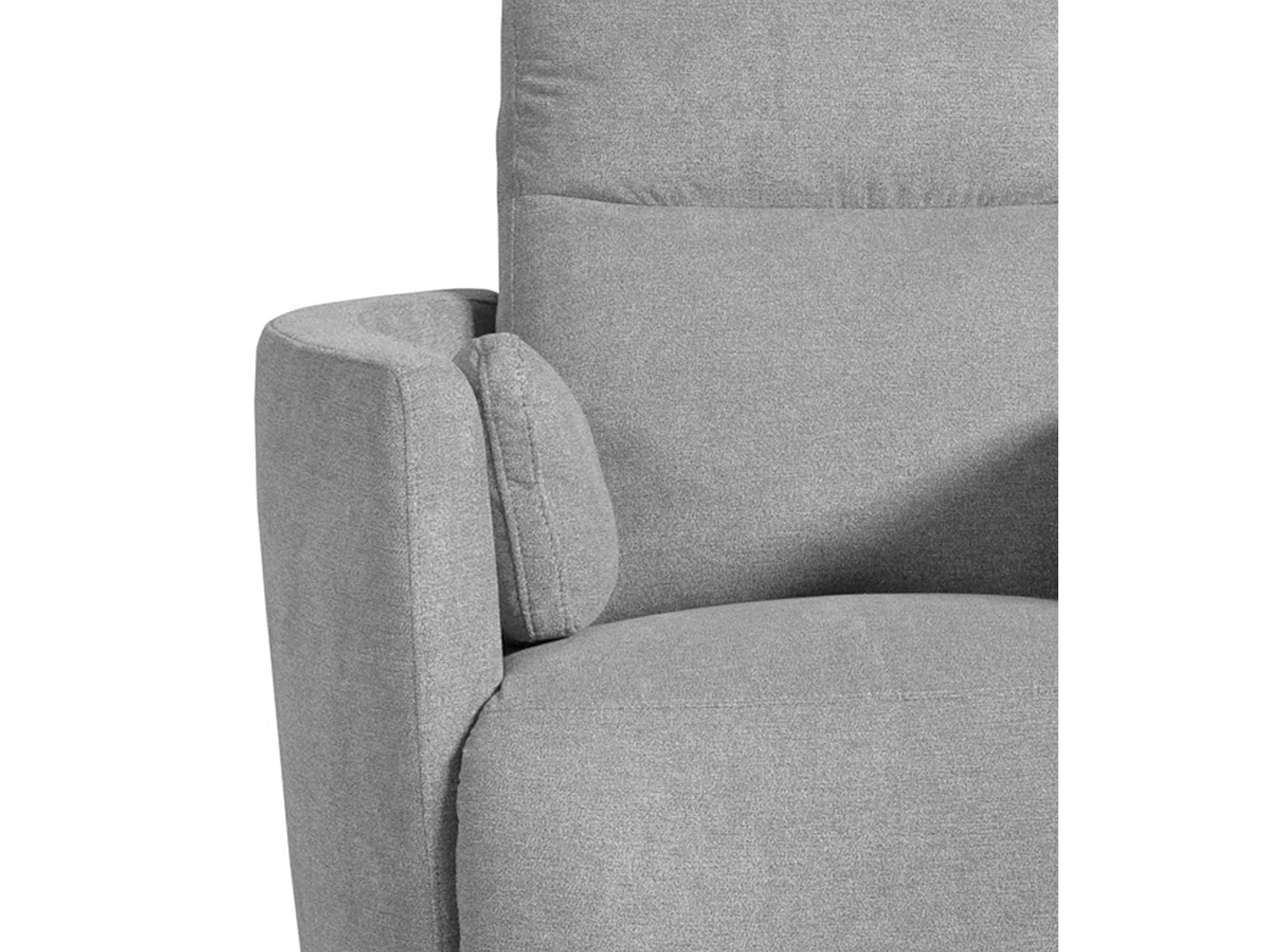 Sillón relax de 102x91x97 cm con sistema de apertura con palanca de tela en gris May