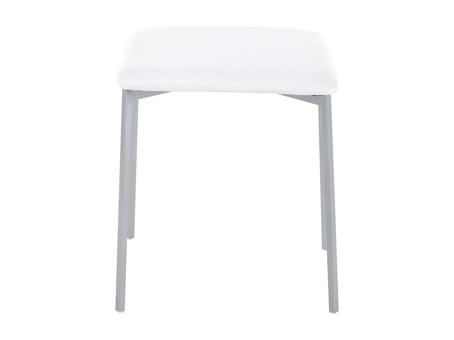 Pack de 4 taburetes bajos de 47x35x35 cm con asiento de PVC acolchado en color blanco Inya