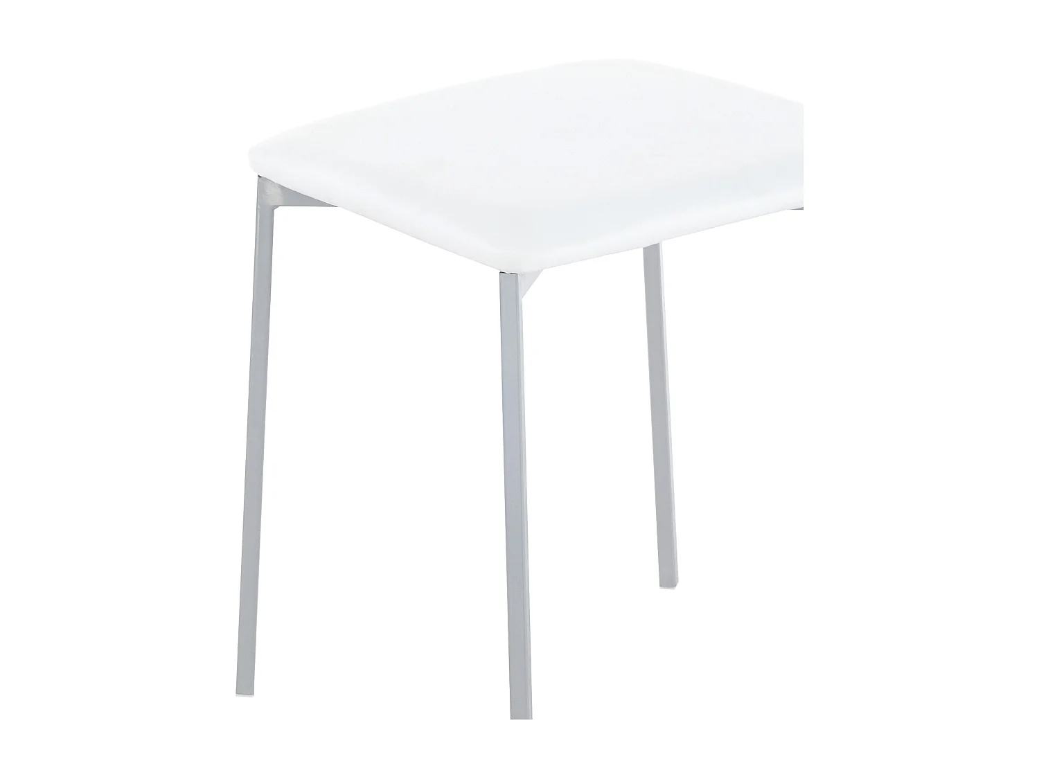 Pack de 4 taburetes bajos de 47x35x35 cm con asiento de PVC acolchado en color blanco Inya