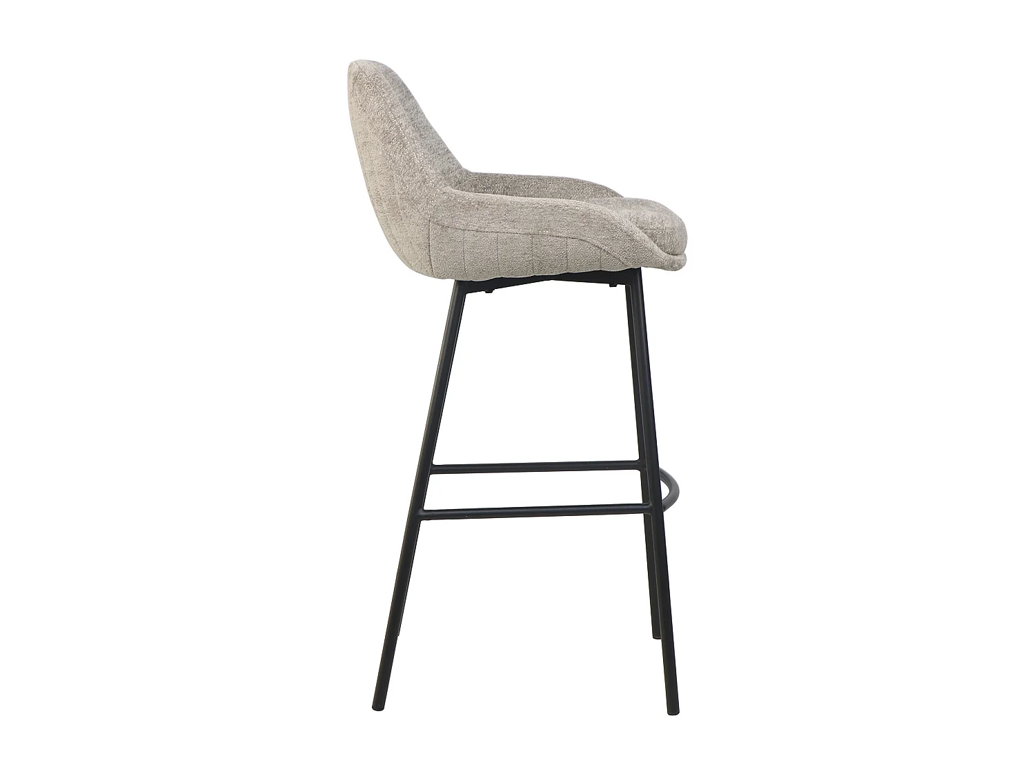 Pack de 2 taburetes para barra de 100x49x52 cm con respaldo de tela en color beige Caspi