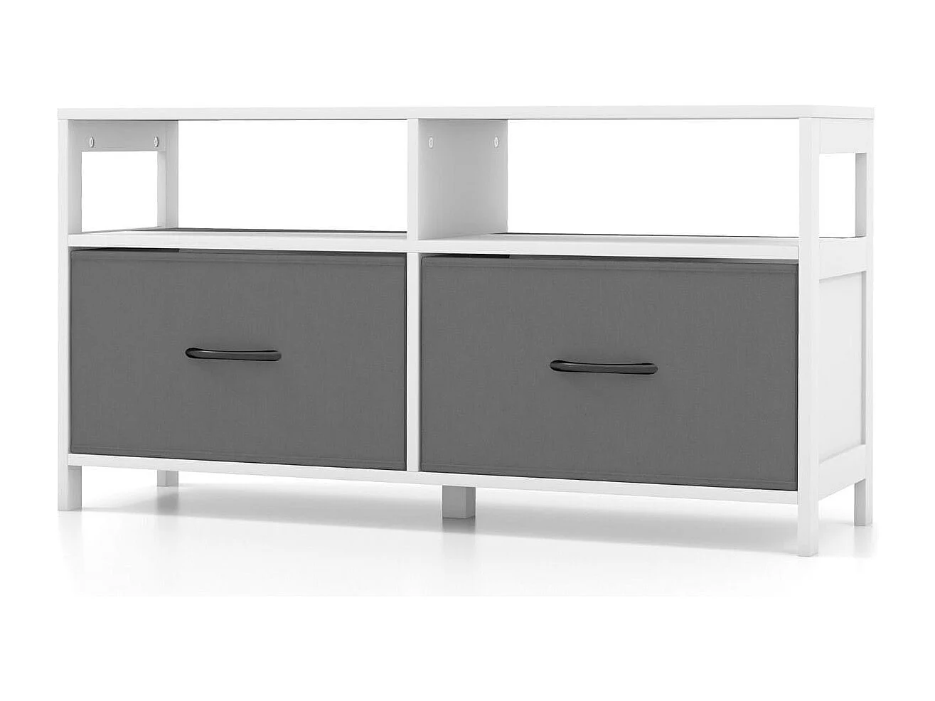 Kommode mit 2 Schubladen Aufbewahrungsschrank mit offenen Regalen 100 x 30 x 53 cm