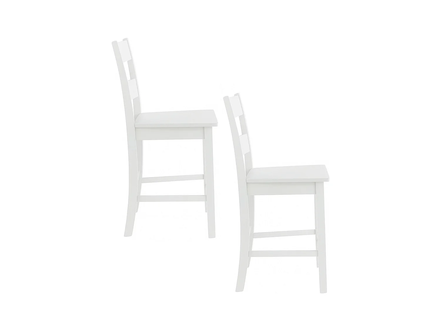 Pack de 2 taburetes de 96x41x47 cm en madera maciza lacada en color blanco Tole