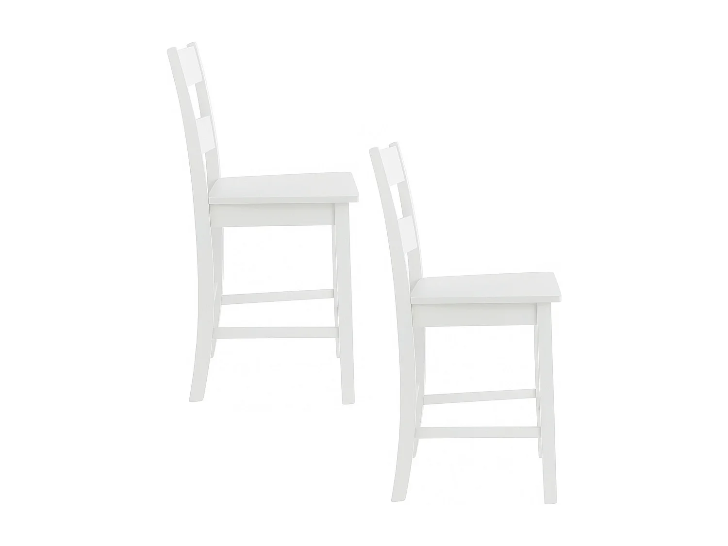 Pack de 2 taburetes de 96x41x47 cm en madera maciza lacada en color blanco Tole