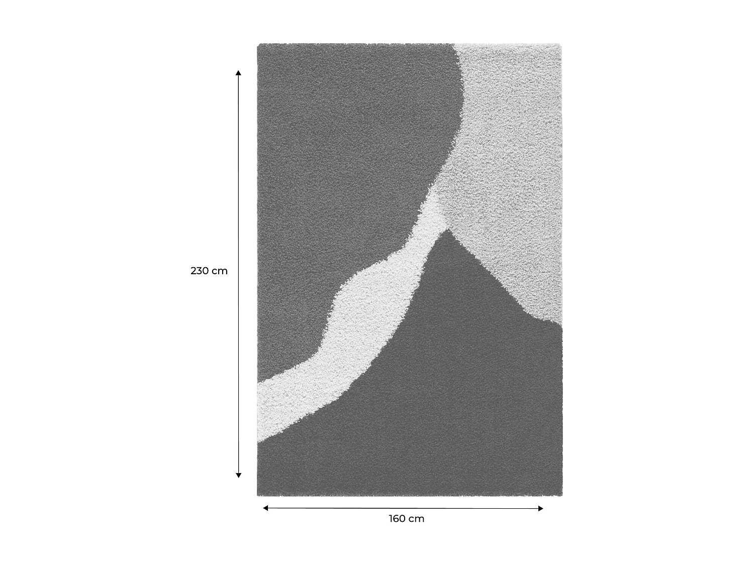 Tapis intérieur shaggy motifs géométriques beige. marron. noir 160 x 230 cm - Omar