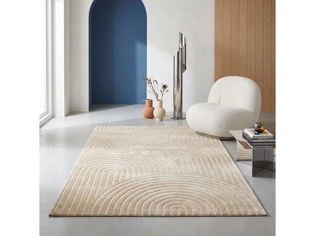 Tappeto interno motivo archi beige