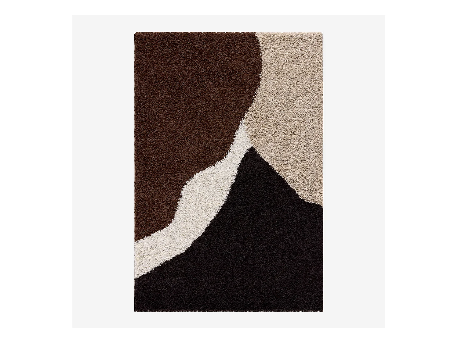 Tappeto da interno shaggy motivi geometrici beige, marrone, nero