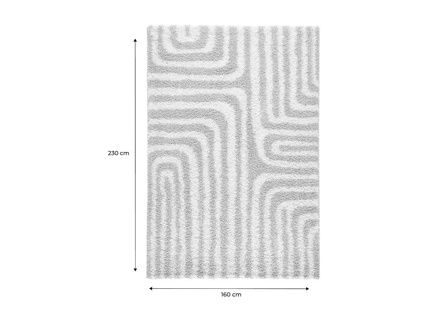 Tappeto interno shaggy motivi geometrici beige