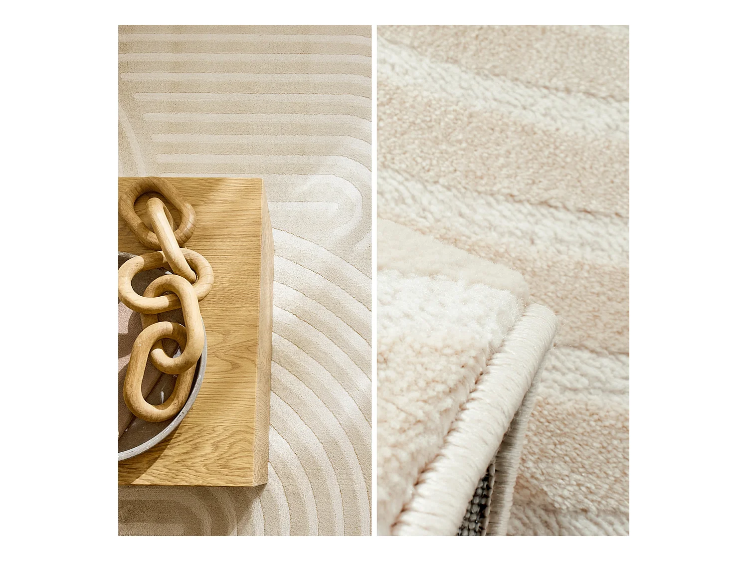 Tapis intérieur motif arches crème 200 x 290 cm - Brad