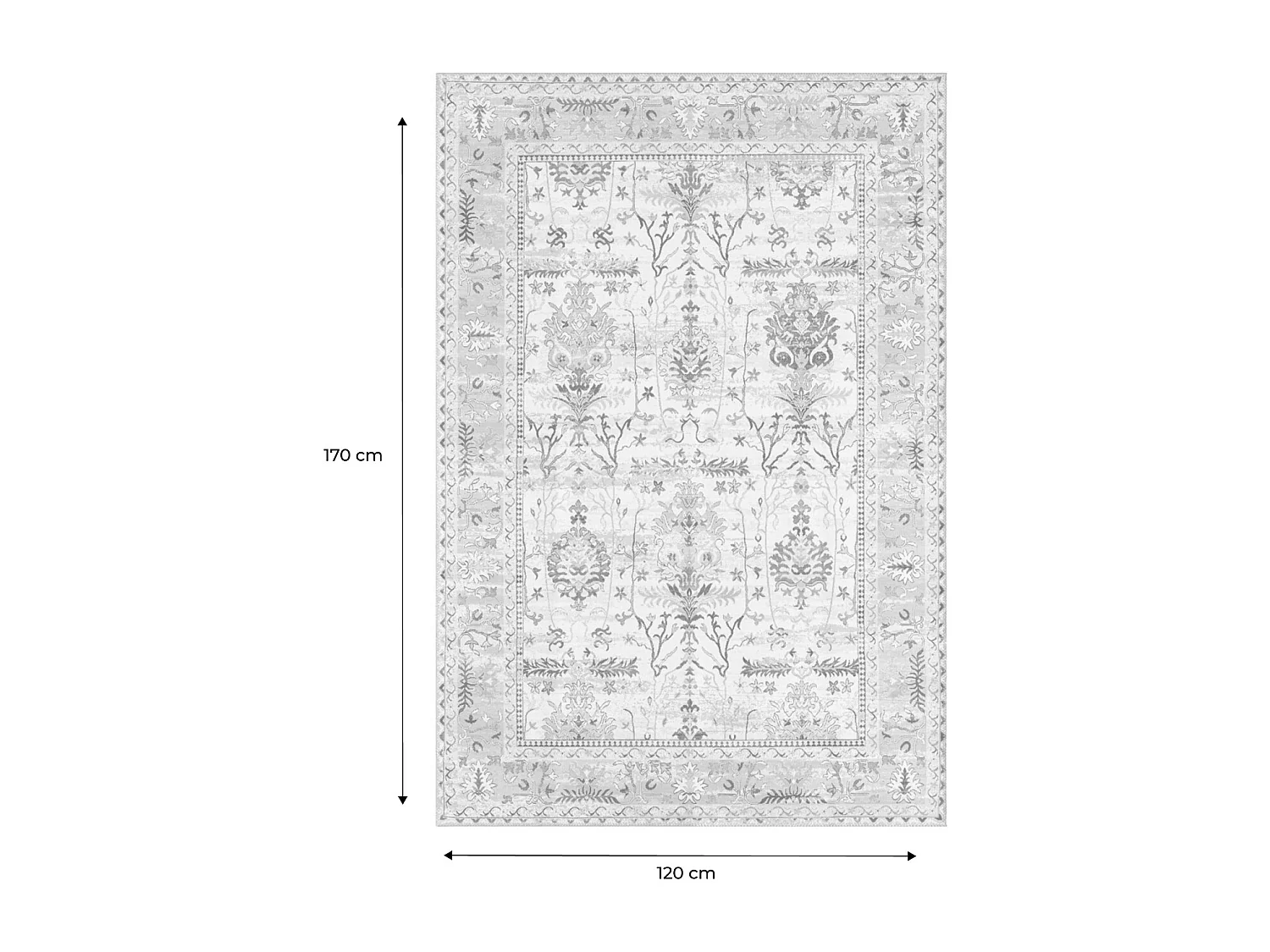 Tapis intérieur motif oriental / persan bleu. jaune. rouge. blanc 120 x 160 cm - Cavy