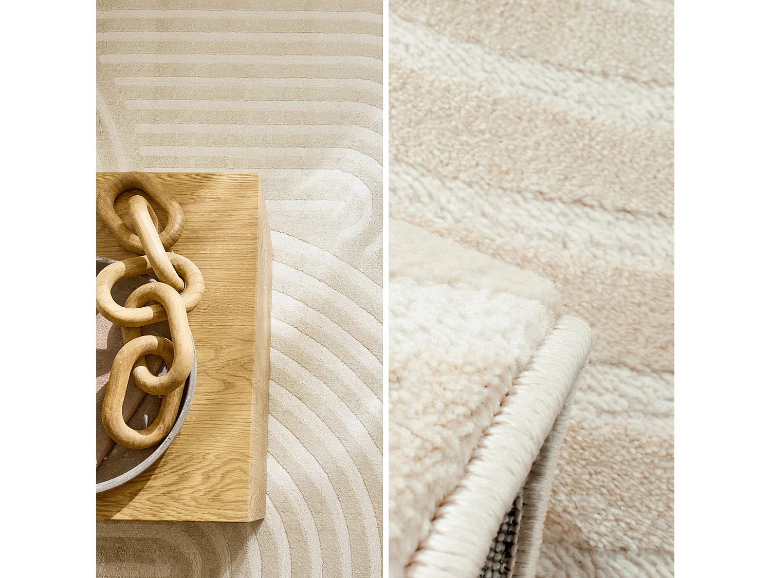 Tapis intérieur motif arches crème 160 x 230 cm - Brad