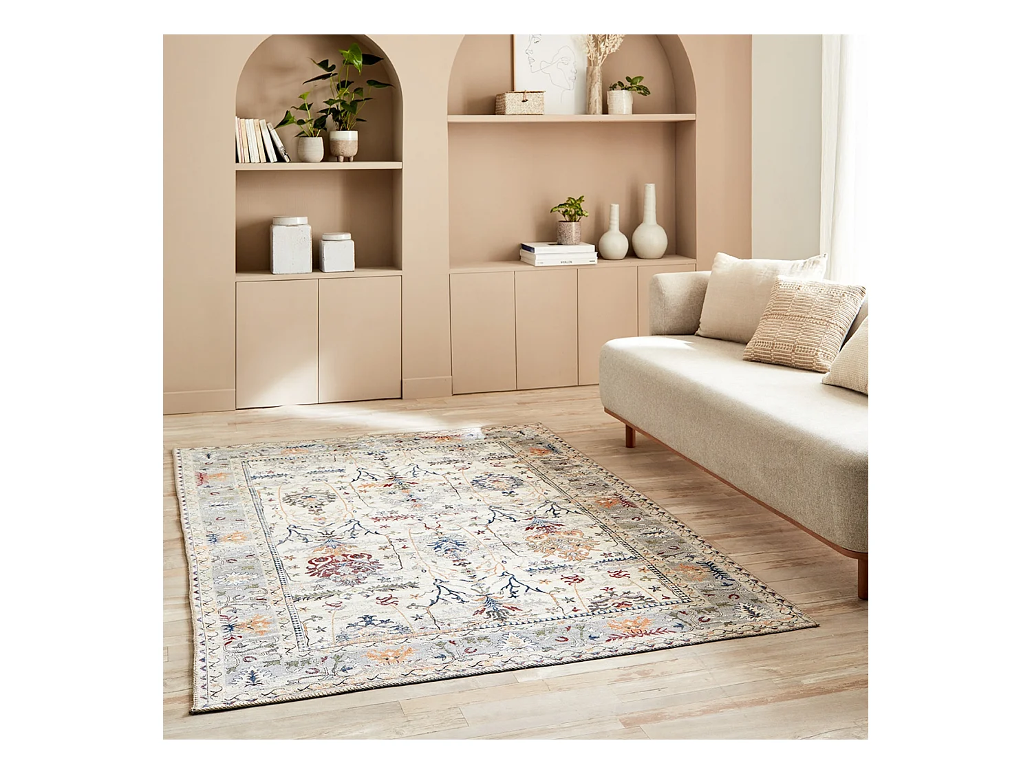 Alfombra interior motivo oriental/persa multicolor