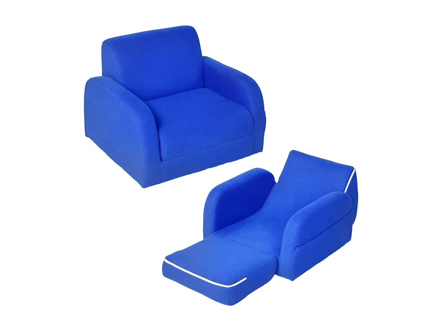 Poltroncina letto 2 in 1 per cameretta bambini 47x45x38cm blu