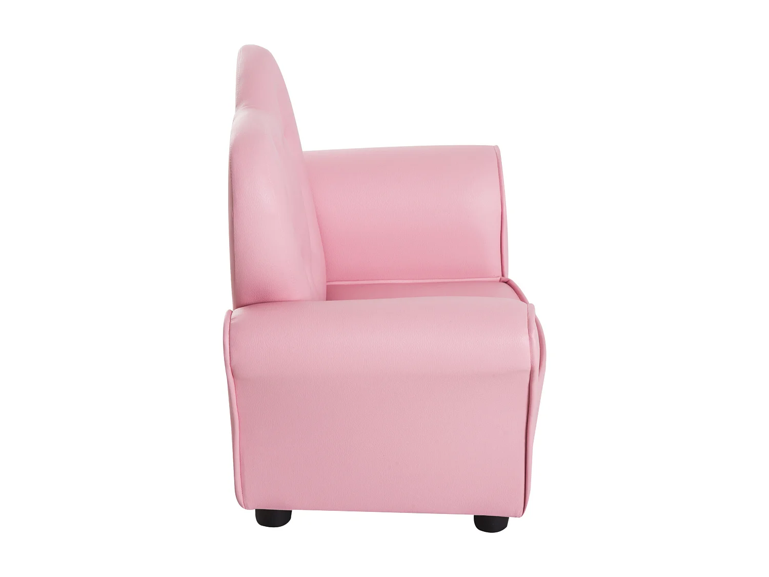 Poltroncina per bambini imbottita con rivestimento in pvc rosa