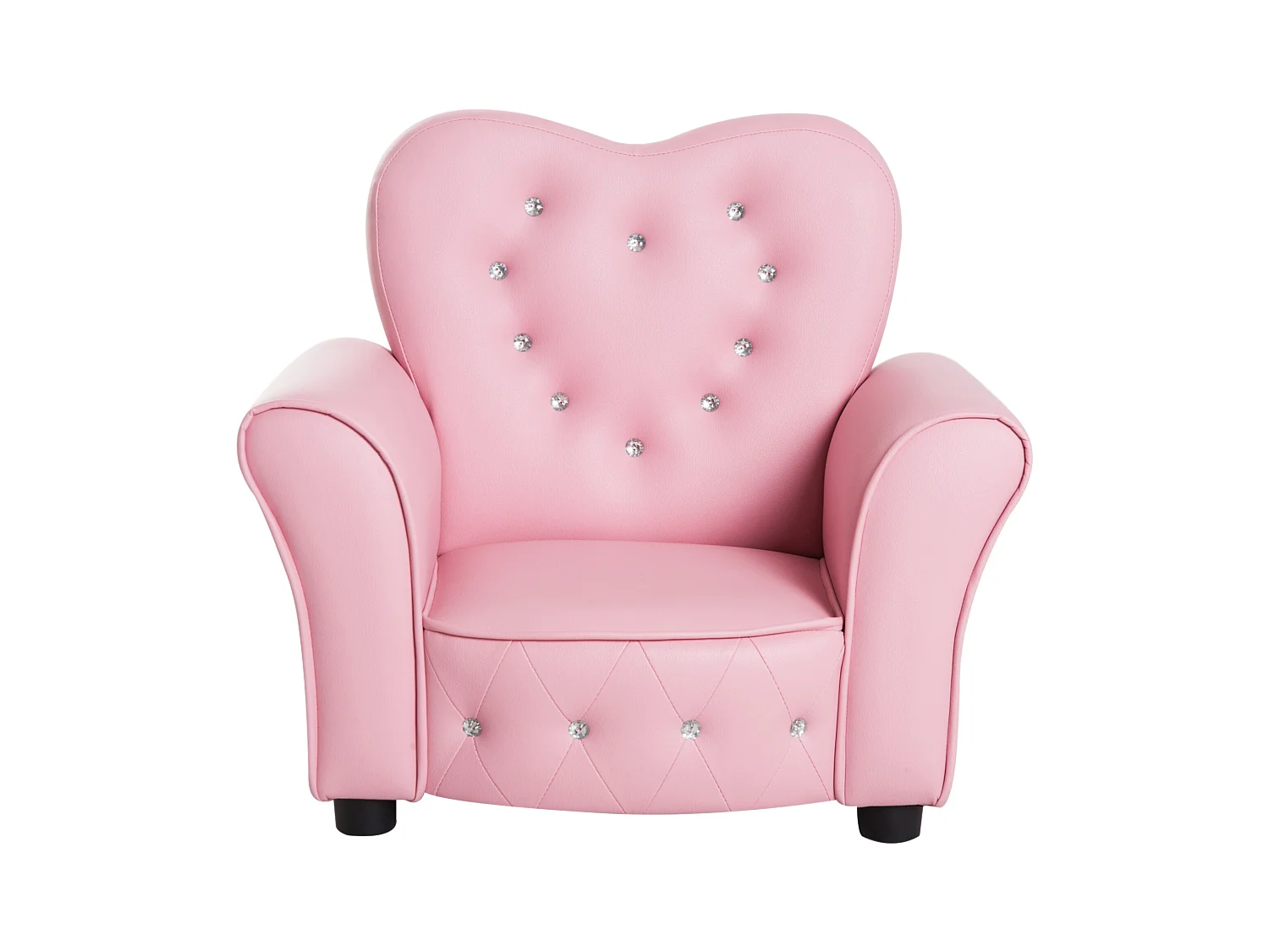 Poltroncina per bambini imbottita con rivestimento in pvc rosa