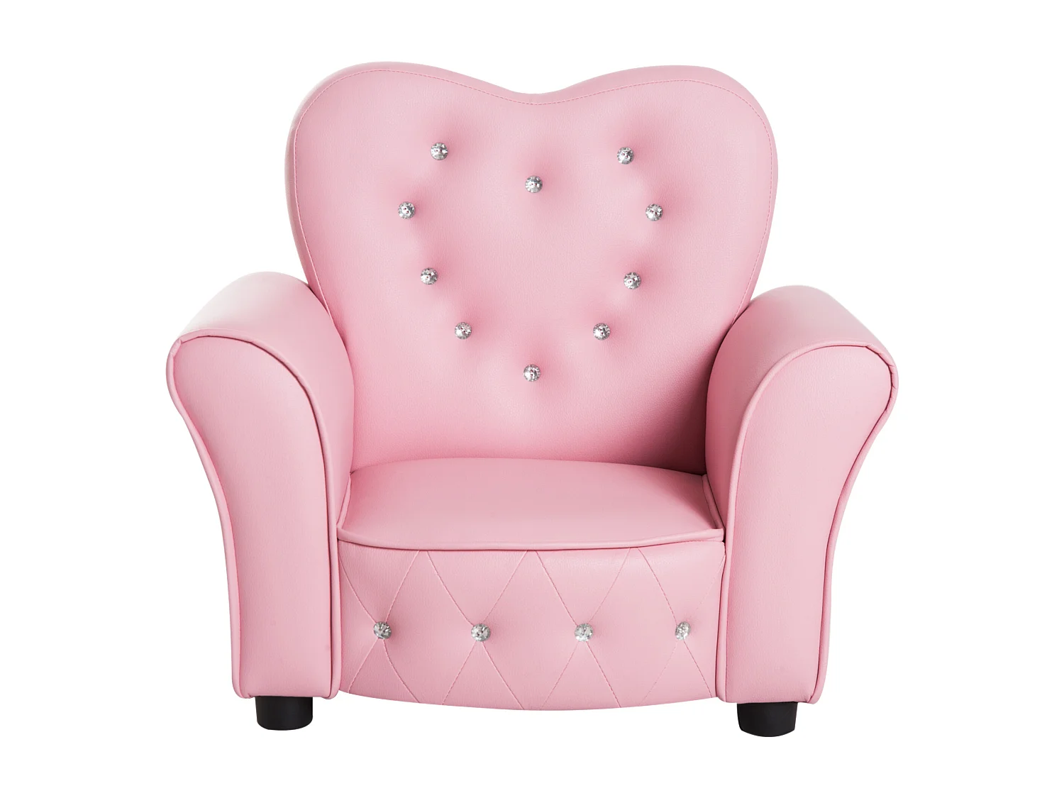 Poltroncina per bambini imbottita con rivestimento in pvc rosa