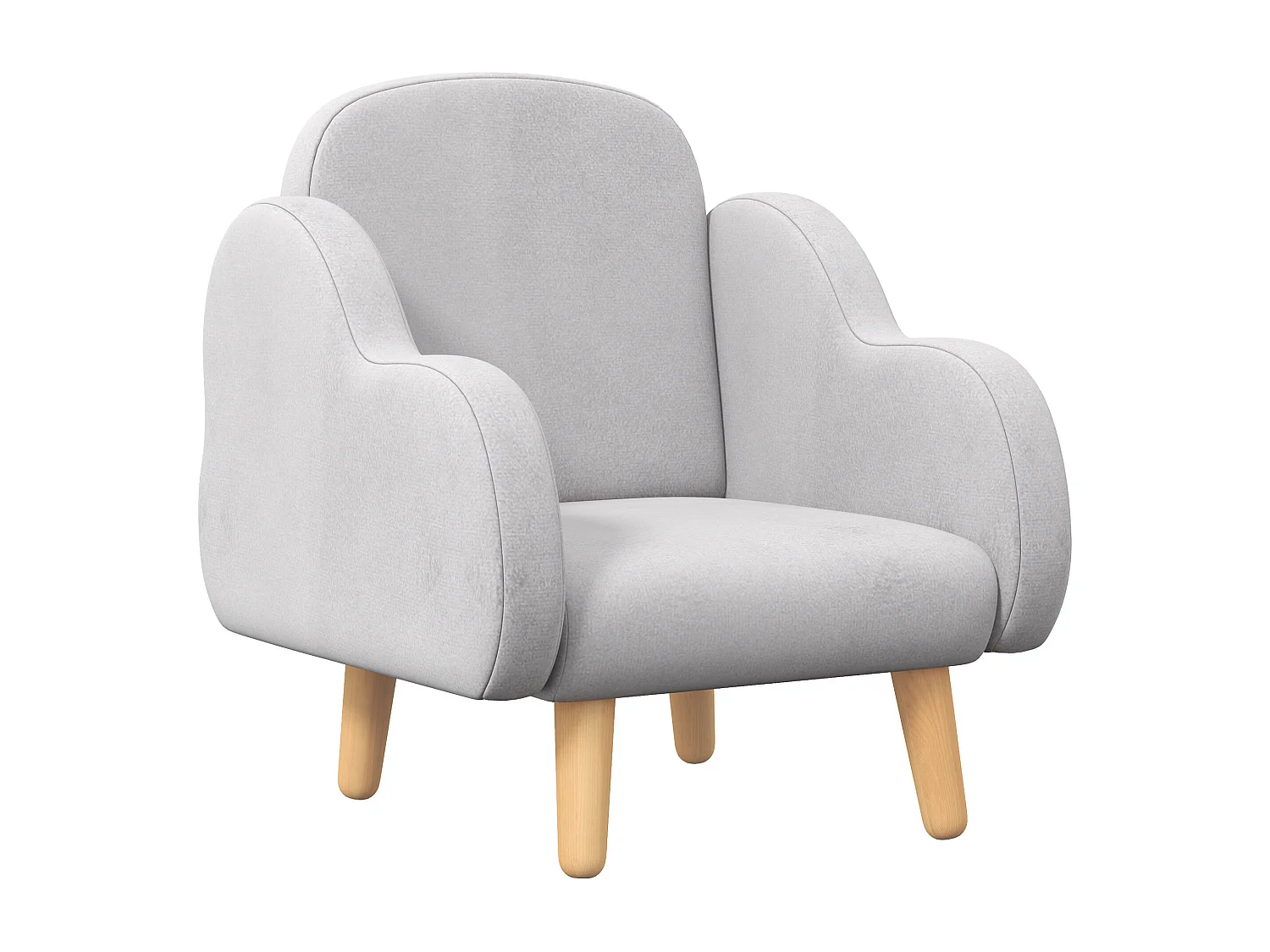 Poltrona per bambini fino 3 anni con braccioli a nuvola grigio