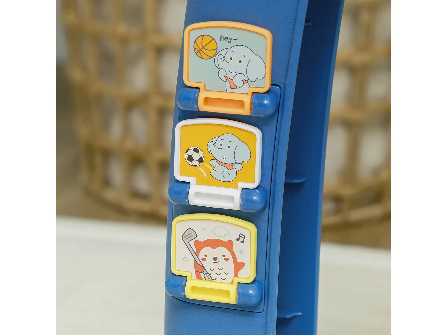 Gioco per bambini con porta, canestro regolabile e buca da golf