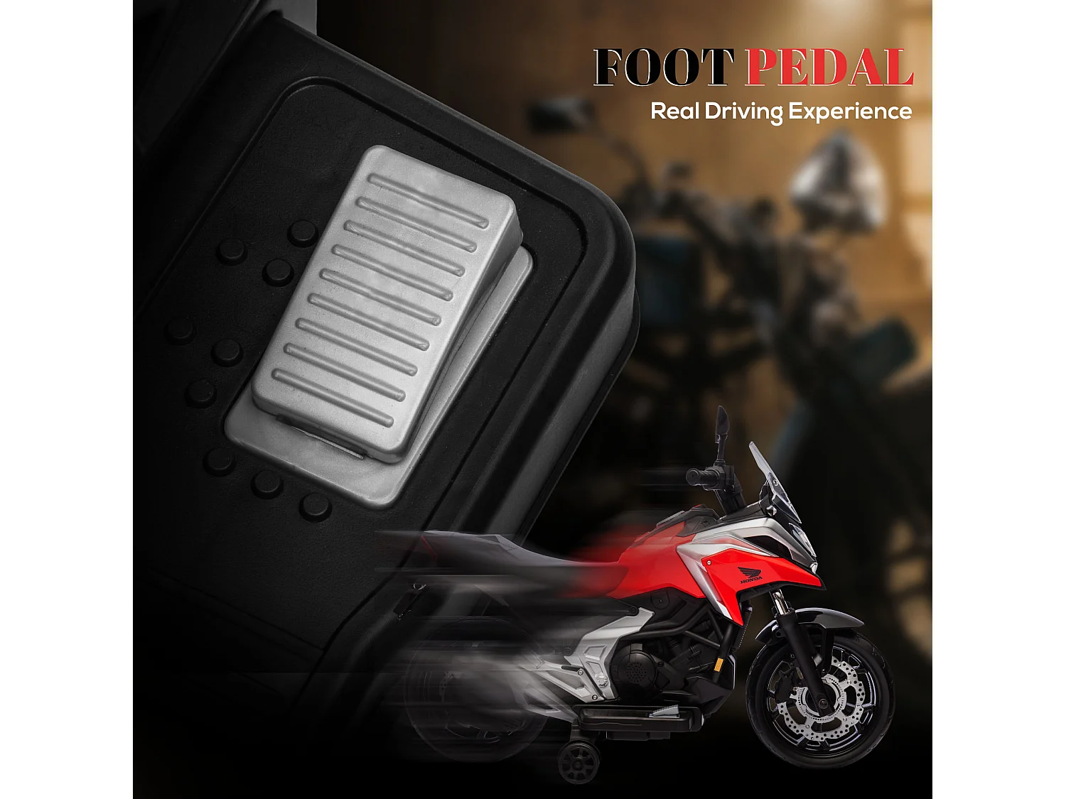 Moto elettrica per bambini 3-6 anni licenza honda in pp metallo rossa