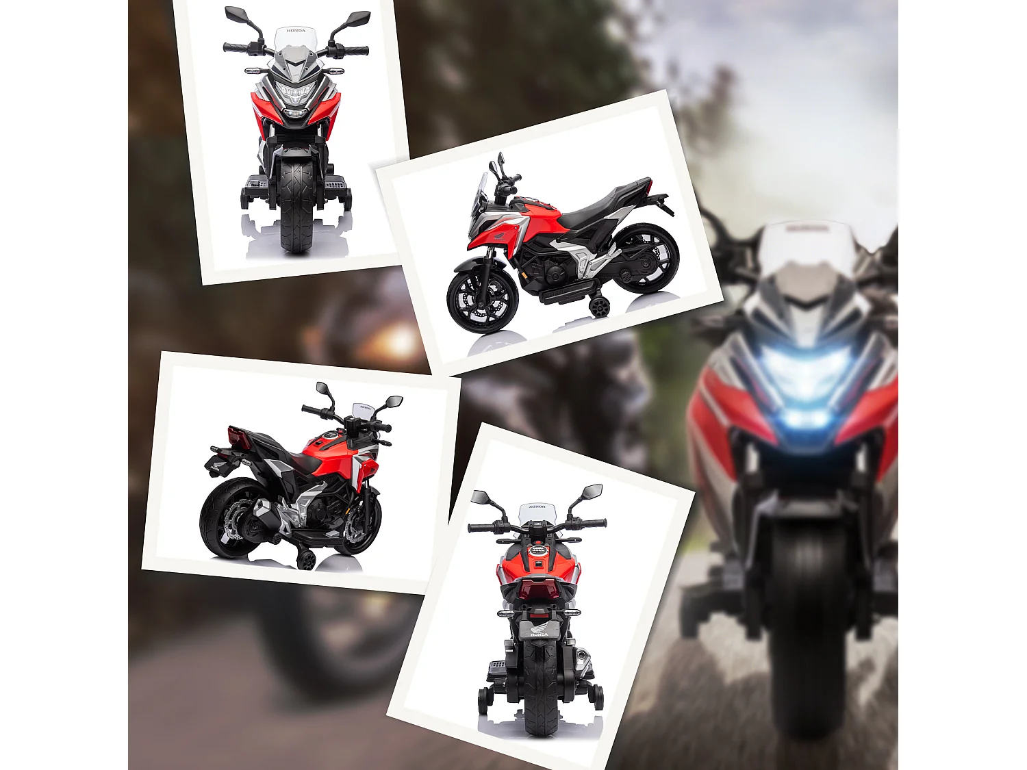 Moto elettrica per bambini 3-6 anni licenza honda in pp metallo rossa