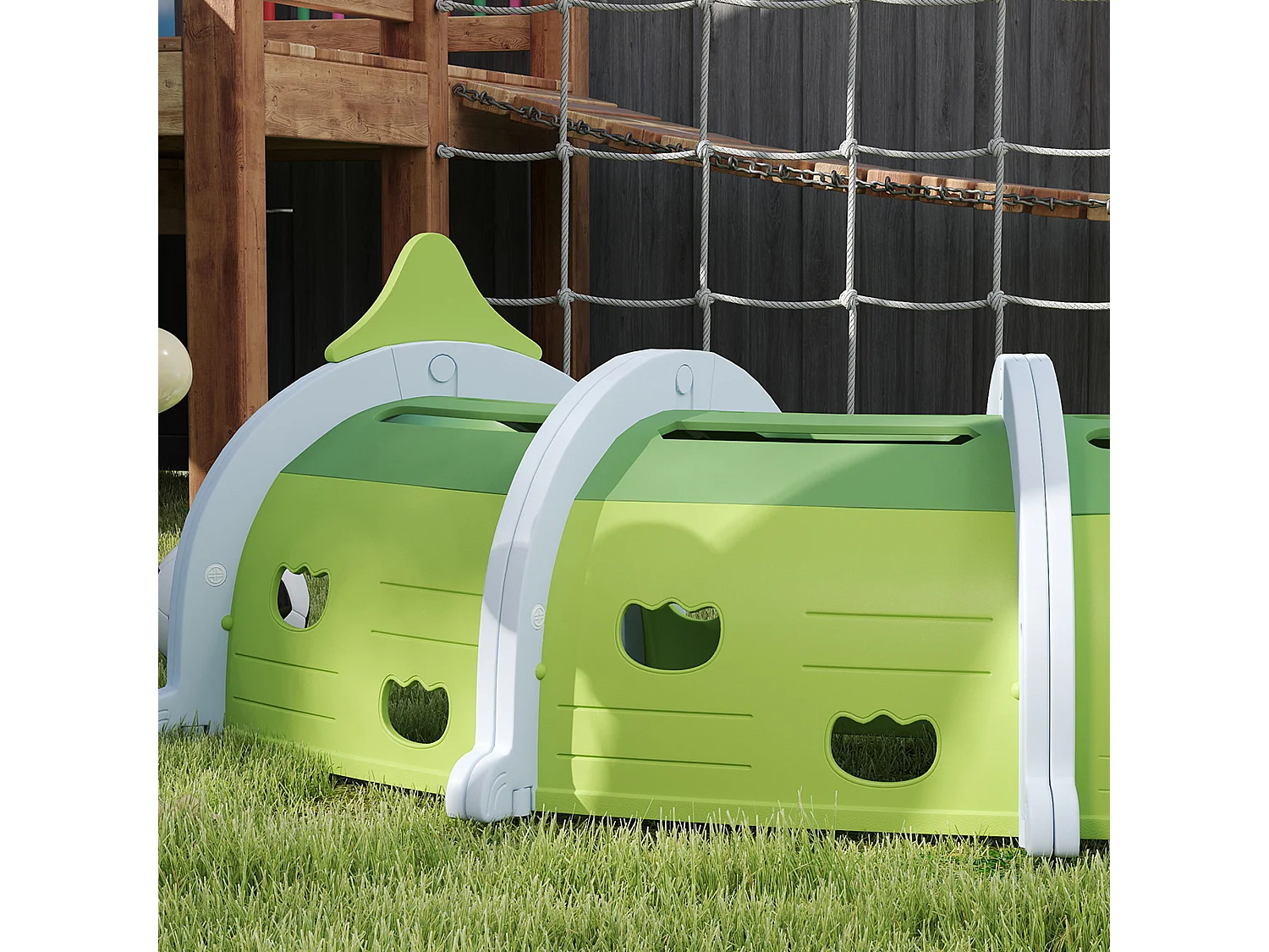 Tunnel per bambini 3-6 anni a coccodrillo in plastica verde