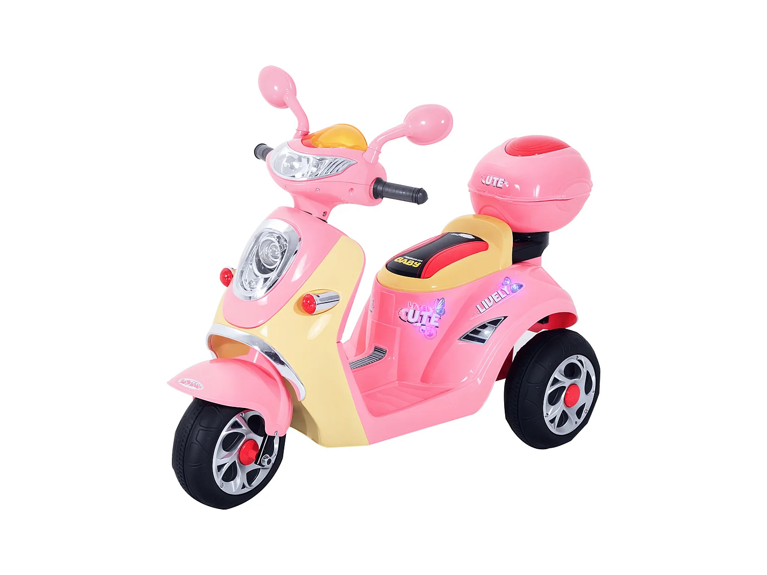 Motorino elettrico per bambini con luci e musica rosa