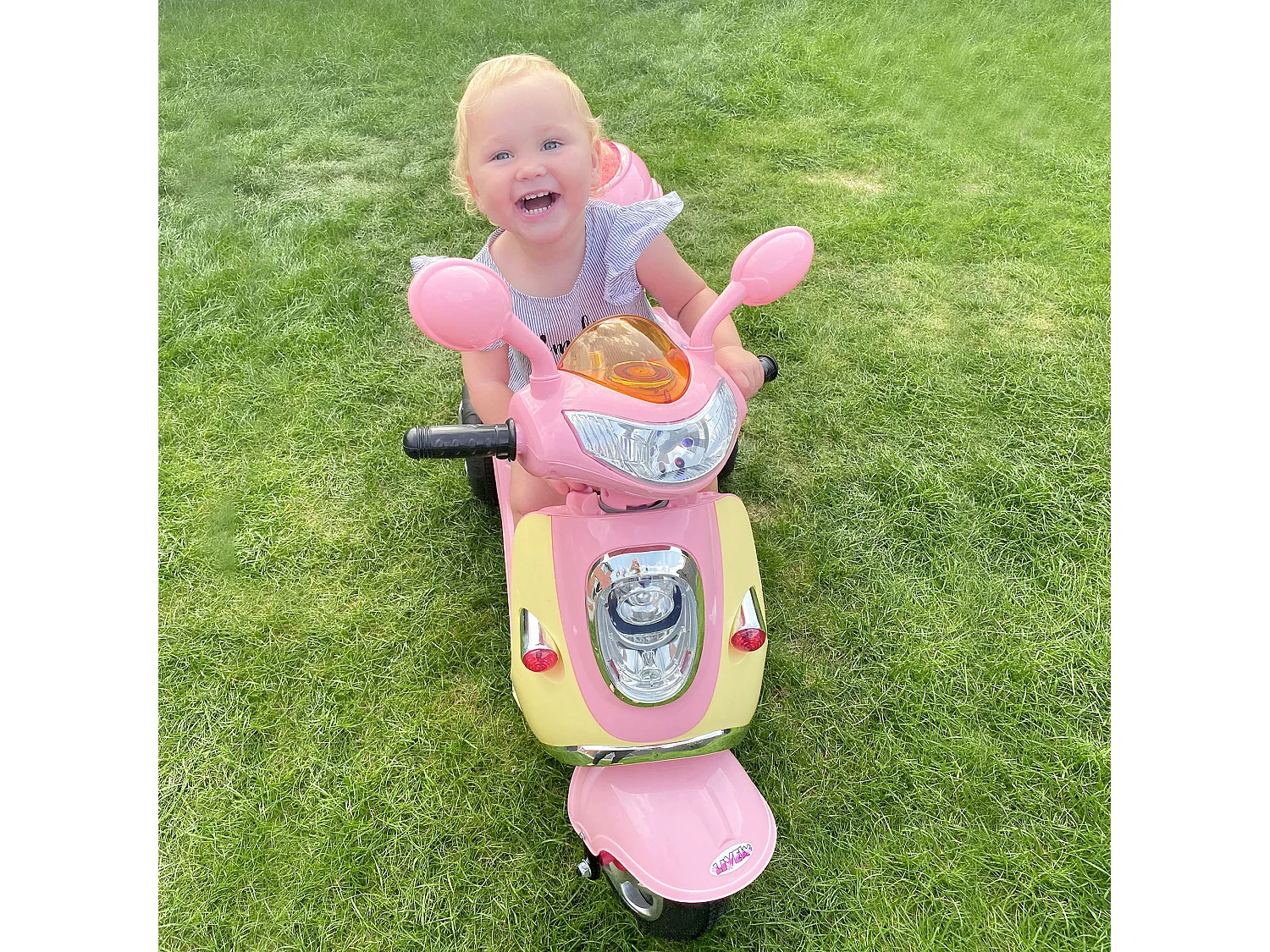 Motorino elettrico per bambini con luci e musica rosa