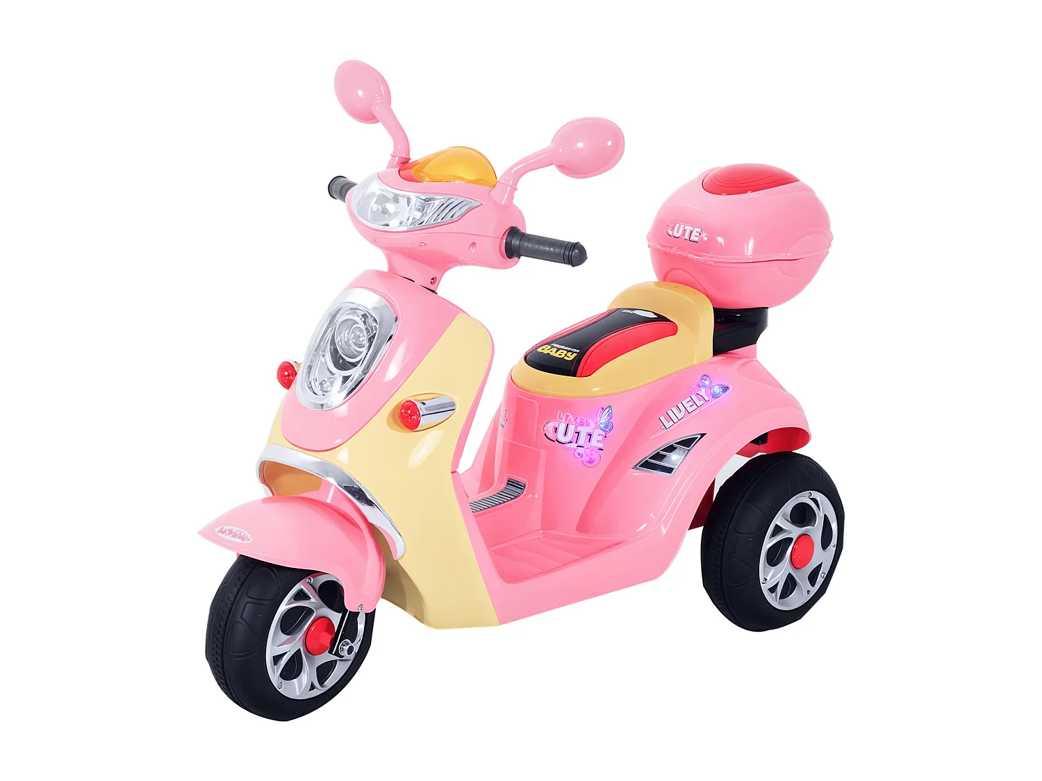 Motorino elettrico per bambini con luci e musica rosa
