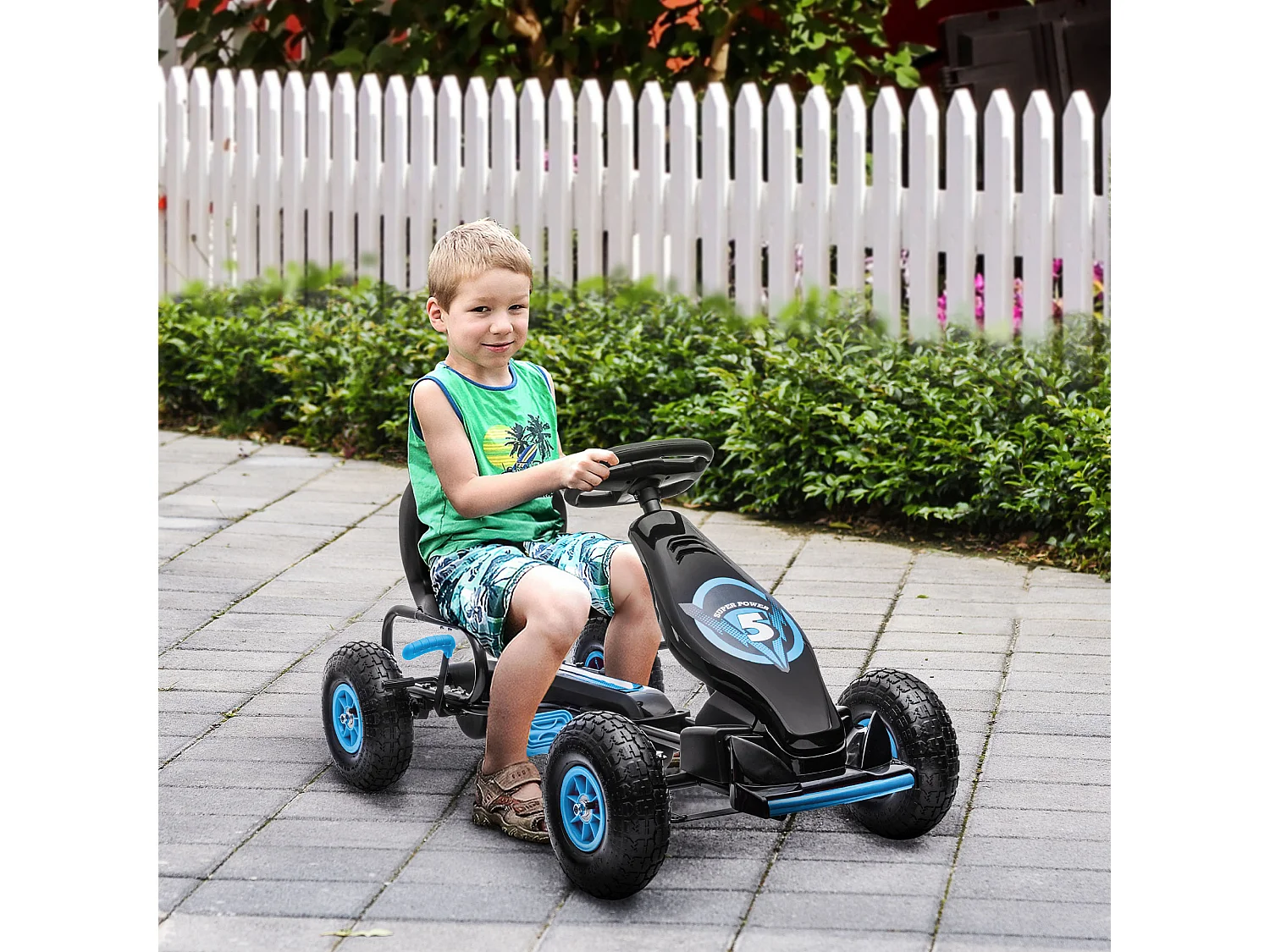 Go kart a pedali per bambini 5-12 anni con sedile regolabile